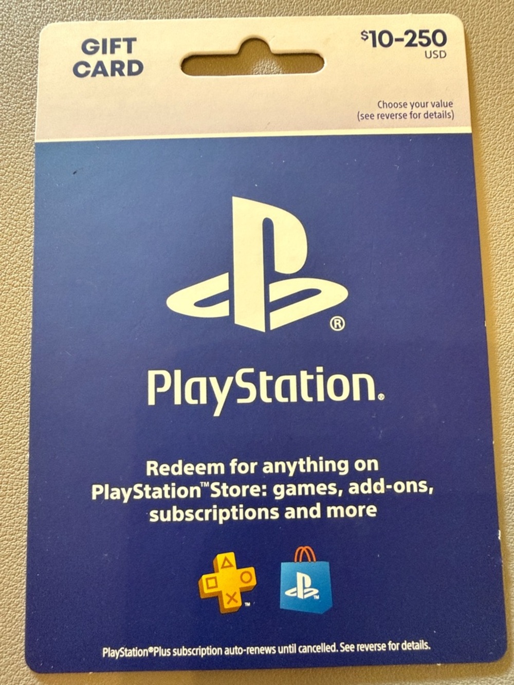 Sony PlayStation Gift Card -$75 value